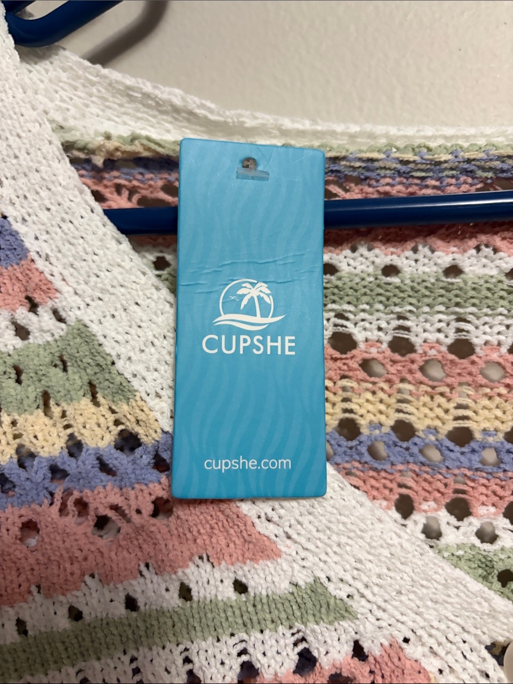 Cupshe Candy Striped Long Sleeve Cropped Knit Cardigan Large Pastel - Picture 4 of 6